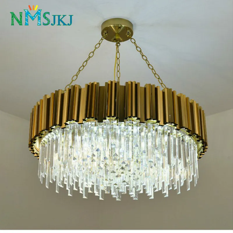 Modern Crystal Lamp Chandelier For Living Room Luxury Gold Round Stainless Steel Chain Chandeliers Lighting
Modern Crystal Lamp Chandelier For Living Room Luxury Gold Round Stainless Steel Chain Chandeliers Lighting