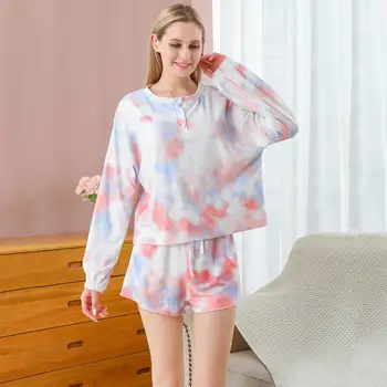 Pajamas Sets For Women Home Service Two-piece Suit European and American Casual Pajamas Long-sleeve Shorts Tie-dye Pajamas Suit
Pajamas Sets For Women Home Service Two-piece Suit European and American Casual Pajamas Long-sleeve Shorts Tie-dye Pajamas Suit