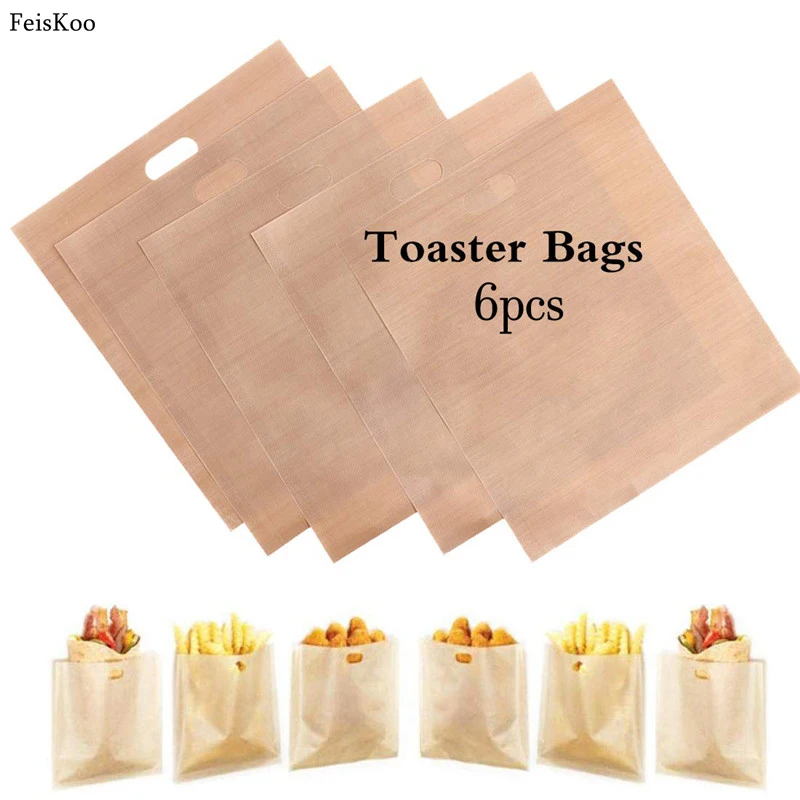 6PCS Reusable Toaster Toastie Bread Sandwich Toast Bags for Grilled Cheese Sandwiches Pockets Toasty Toastabags Kitchen Tools
6PCS Reusable Toaster Toastie Bread Sandwich Toast Bags for Grilled Cheese Sandwiches Pockets Toasty Toastabags Kitchen Tools
