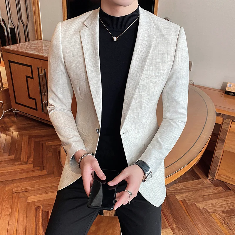 2020 Spring Suit Men Off-white Imitation Linen Suit Coat Imitation Linen Men Single West Model Figure
2020 Spring Suit Men Off-white Imitation Linen Suit Coat Imitation Linen Men Single West Model Figure