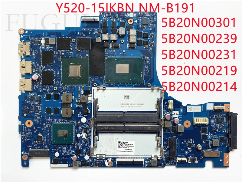 Для Lenovo Y520-15IKBN ноутбук материнская плата NM-B191 GTX 1050 2 ГБ полностью протестирована и