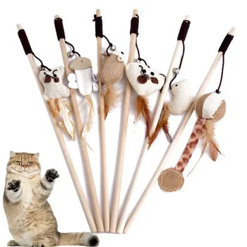 40cm Pet Cat Teaser Toys Feather Linen Wand Cat Catcher Teaser Stick Cat Interactive Toys Wood Rod Mouse Toy With Mini Bell
40cm Pet Cat Teaser Toys Feather Linen Wand Cat Catcher Teaser Stick Cat Interactive Toys Wood Rod Mouse Toy With Mini Bell