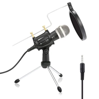 Professional Studio Condenser Microphone Set Adjustable Recording Shock Mount Tripod Stand Kit - Black
Professional Studio Condenser Microphone Set Adjustable Recording Shock Mount Tripod Stand Kit - Black