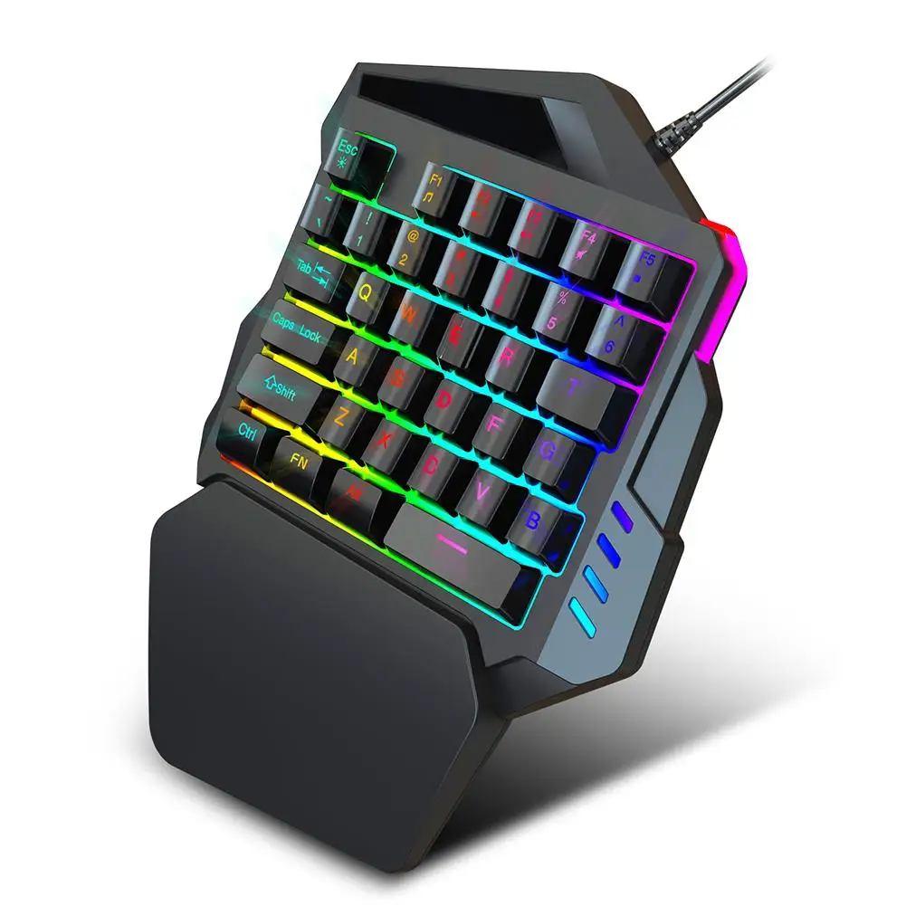 One-Handed Mechanical Gaming Keyboard Adjustable 5500DPI 35 Keys Portable Wired Gaming Keypad With LED Backlight For Mobile Game
One-Handed Mechanical Gaming Keyboard Adjustable 5500DPI 35 Keys Portable Wired Gaming Keypad With LED Backlight For Mobile Game