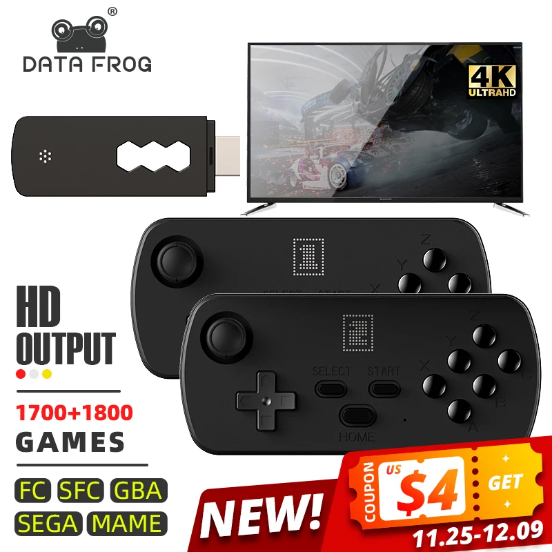 Data Frog 4K TV Retro Video Game Console 1700+ Retro Games for FC/SFC/GBA/SEGA/MAME HD Wireless Handheld Prefix 6 Key 2 Joystick
Data Frog 4K TV Retro Video Game Console 1700+ Retro Games for FC/SFC/GBA/SEGA/MAME HD Wireless Handheld Prefix 6 Key 2 Joystick