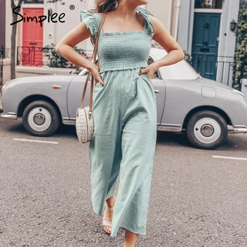 Simplee Elegant ruffle pleated women jumpsuit Casual straps female wide leg jumpsuits romper Spring summer ladies overalls 2020
Simplee Elegant ruffle pleated women jumpsuit Casual straps female wide leg jumpsuits romper Spring summer ladies overalls 2020