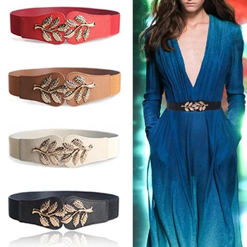 Women Dress ceinture elastique femme Leaf waistbands Stretchy Elastic Belt Cummerbund Double Metal Buckle Waistband
Women Dress ceinture elastique femme Leaf waistbands Stretchy Elastic Belt Cummerbund Double Metal Buckle Waistband