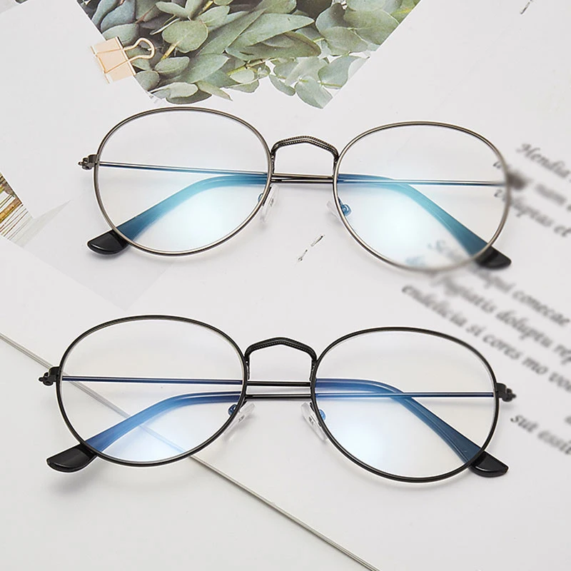 Женские очки в металлической оправе модные круглые оправа для очков ретро-очки