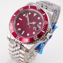 40mm Nologo Red Automatic Men Watch GMT Jubilee Bracelet Rotating Bezel Ring Screw Crown Sapphire Crystal
40mm Nologo Red Automatic Men Watch GMT Jubilee Bracelet Rotating Bezel Ring Screw Crown Sapphire Crystal