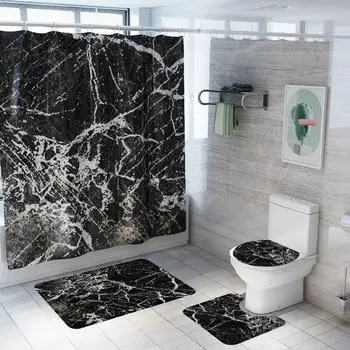 Marble Style Bath 4 Piece Carpet t19 Bathtub t19 Mat Pad Set Home with 12 Hooks Shower Curtain
Marble Style Bath 4 Piece Carpet t19 Bathtub t19 Mat Pad Set Home with 12 Hooks Shower Curtain