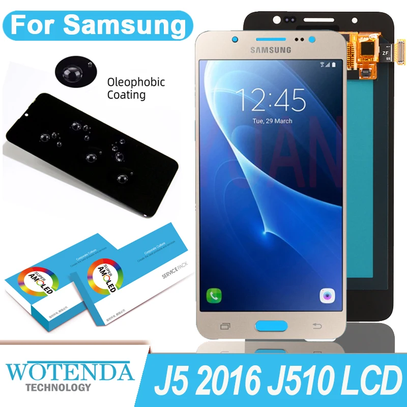 100% Оригинальный Amoled 5 2 ''дисплей для Samsung Galaxy J5 2016 J510 J510F Полный ЖК сенсорный