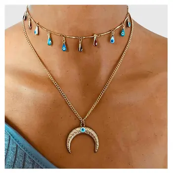 Sweet Fashion Popular Devil Eye Alloy Moon Pendant Necklace Cross Border Europe and America Hot Selling Ornament Female 14470
Sweet Fashion Popular Devil Eye Alloy Moon Pendant Necklace Cross Border Europe and America Hot Selling Ornament Female 14470