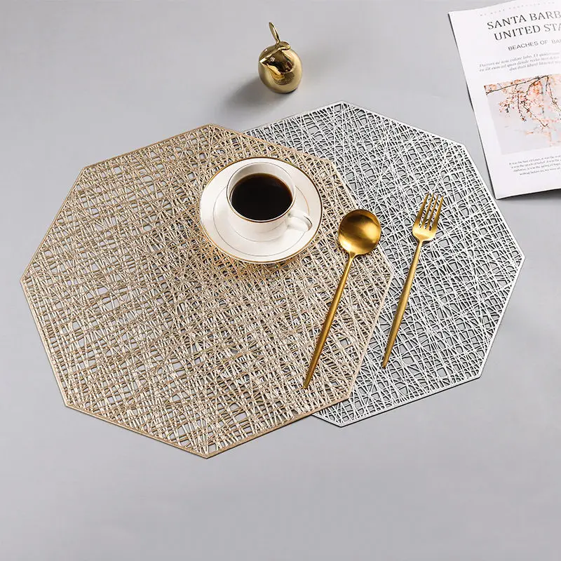 PVC Placemats Octagonal Hollow Waterproof Non Slip Table Mat Hot Stand Pad Coaster Home Decoration Dinner Placemat For Dinner
PVC Placemats Octagonal Hollow Waterproof Non Slip Table Mat Hot Stand Pad Coaster Home Decoration Dinner Placemat For Dinner