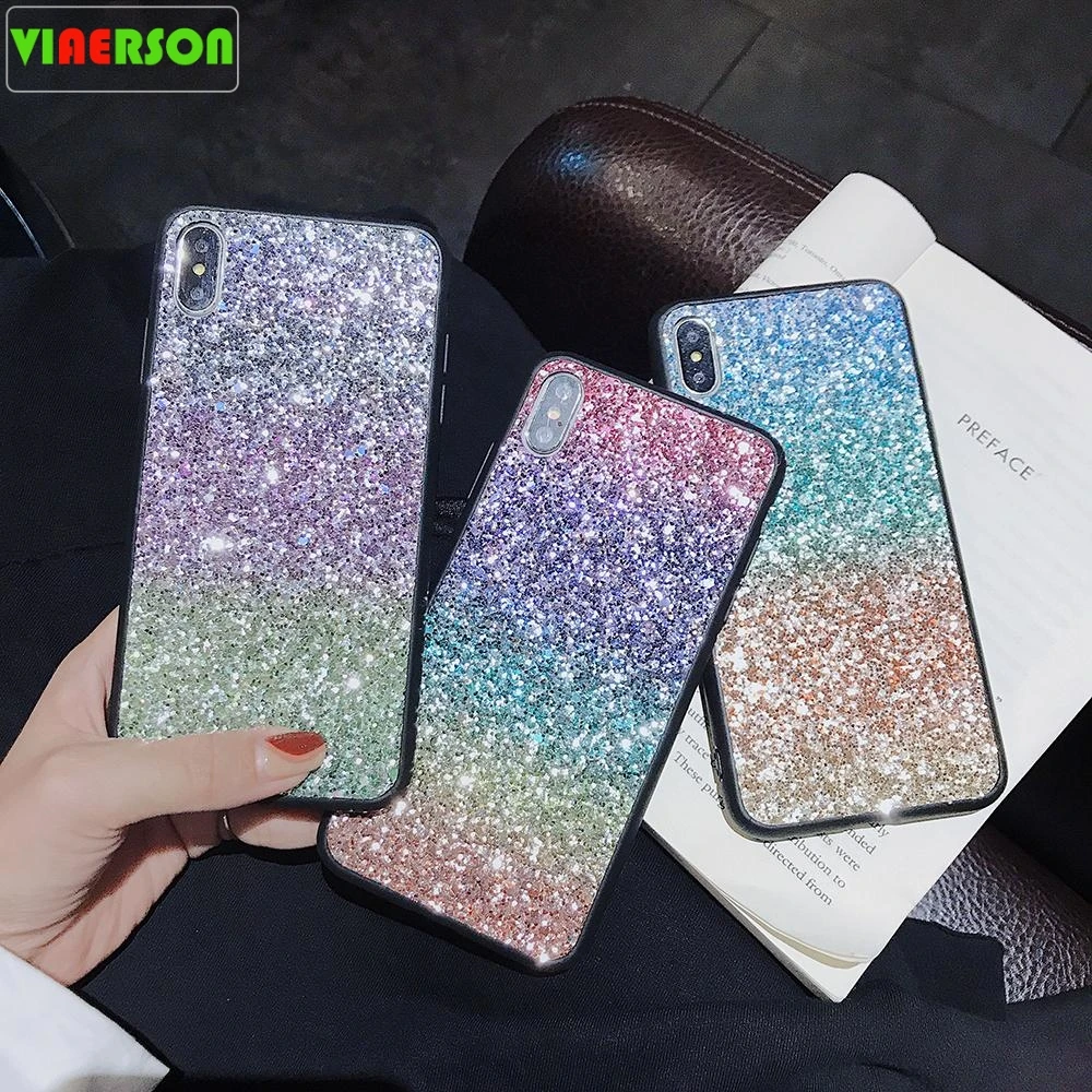 Чехол для телефона с радужными блестками iPhone X XS Max XR 6 6s 7 8 Plus 5 фотоблесток чехол