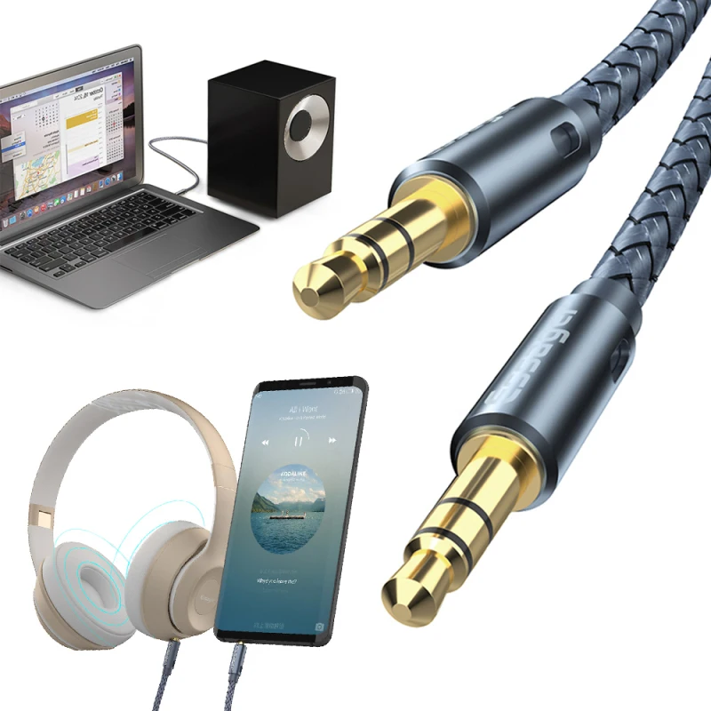 Essager Aux Cable Speaker Wire 3.5mm Jack Audio Cable for Car Headphone Adapter Jack 3.5 Mm Cord for Microphone Wire Cord Line
Essager Aux Cable Speaker Wire 3.5mm Jack Audio Cable for Car Headphone Adapter Jack 3.5 Mm Cord for Microphone Wire Cord Line