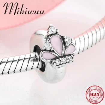 Noble 925 Sterling Silver Pink Enamel Princess crown CZ fine Stopper spacer Beads Fit Original Mikiwuu Charm Bracelet Jewelry
Noble 925 Sterling Silver Pink Enamel Princess crown CZ fine Stopper spacer Beads Fit Original Mikiwuu Charm Bracelet Jewelry