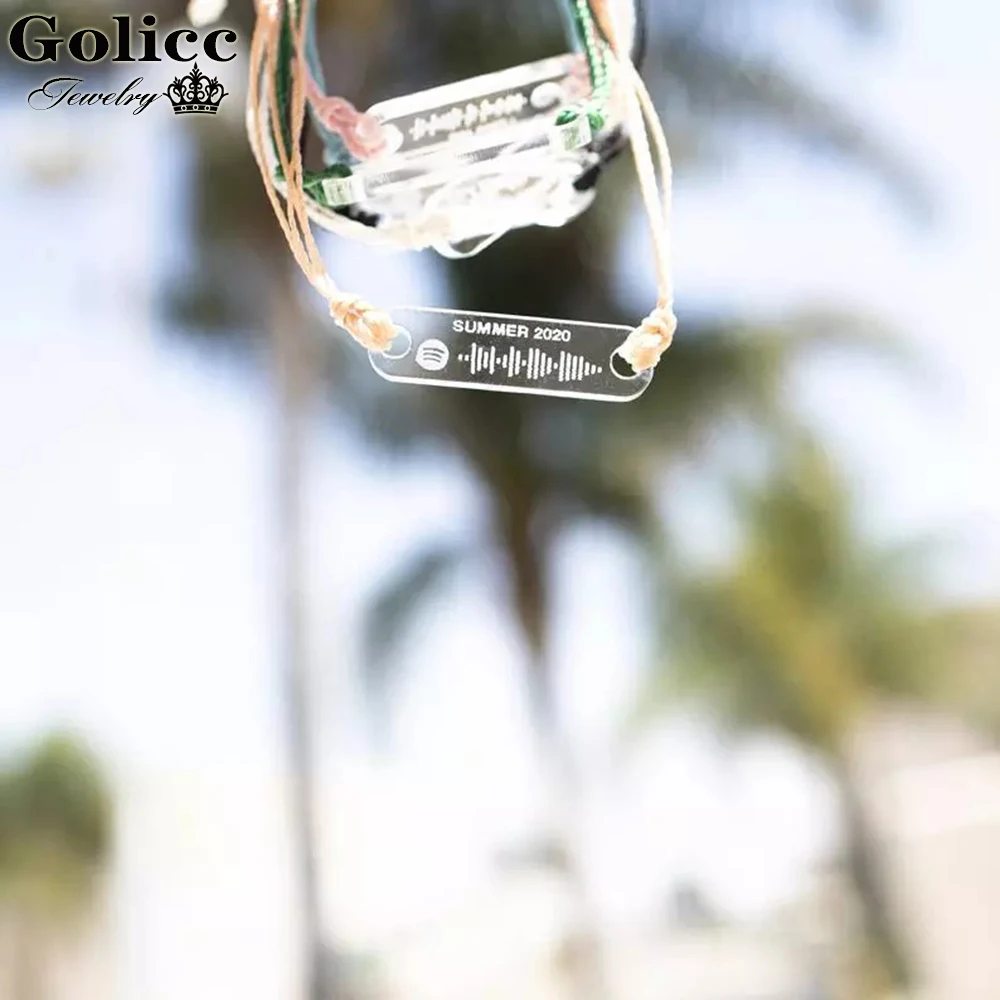Golicc Custom Music Spotify Code Bracelet For Women Men Hand-Made Rope Bracelet Personalized Song Code Christmas Gift Jewelry
Golicc Custom Music Spotify Code Bracelet For Women Men Hand-Made Rope Bracelet Personalized Song Code Christmas Gift Jewelry