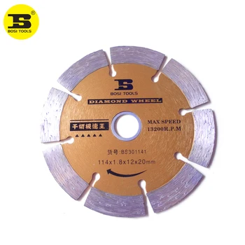 BOSI 114x1.8x12x20mm segmented dry diamond cutting blade for concrete granite marble
BOSI 114x1.8x12x20mm segmented dry diamond cutting blade for concrete granite marble