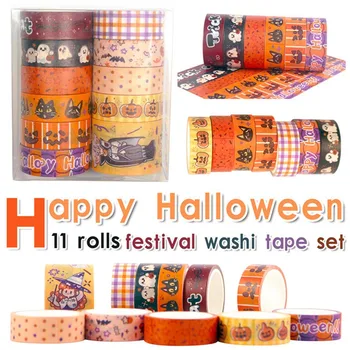 11PCS Decorative Christmas And Halloween Washi Tape Set DIY Scrapbooking Planner Adhesive Masking Tape Stationery
11PCS Decorative Christmas And Halloween Washi Tape Set DIY Scrapbooking Planner Adhesive Masking Tape Stationery