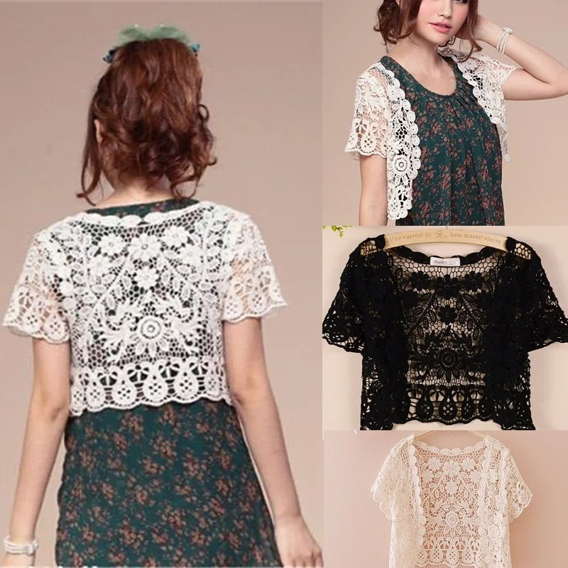 Hot Lace White/Black/Apricot Bridal Summer Women Short Sleeve Shrug Bolero Wedding Jacket Elegant Cape
Hot Lace White/Black/Apricot Bridal Summer Women Short Sleeve Shrug Bolero Wedding Jacket Elegant Cape