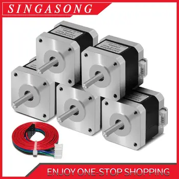 5Pcs Free Shipping Nema17 Stepper Motor 1.5A Nema 17 42BYGH 17HS4401 4 Lead for 3D Printer CNC Engraver
5Pcs Free Shipping Nema17 Stepper Motor 1.5A Nema 17 42BYGH 17HS4401 4 Lead for 3D Printer CNC Engraver