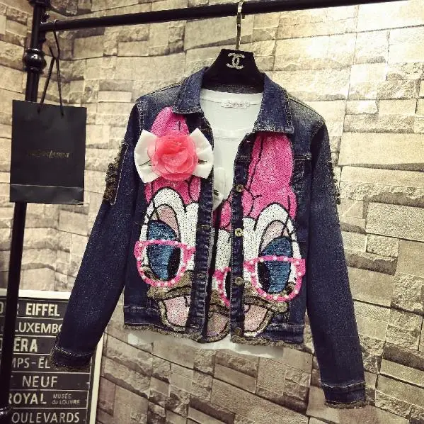 Women's Short Denim Jacket Coats High Quality Spring Autumn Women Fashion Pearl Pink Sequin Long Sleeved Jeans Coat Overcoat WF3
Women's Short Denim Jacket Coats High Quality Spring Autumn Women Fashion Pearl Pink Sequin Long Sleeved Jeans Coat Overcoat WF3