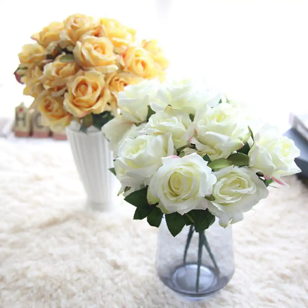 bridal bouquet wedding party home decor fake flowers