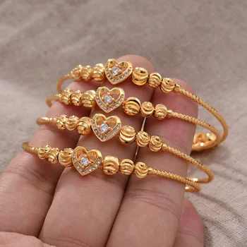 4PCS 24K African Arab Gold Color Heart Bangles Kids Bracelet Children Jewelry Bangles Baby Cute/Romantic Bracelets Gifts
4PCS 24K African Arab Gold Color Heart Bangles Kids Bracelet Children Jewelry Bangles Baby Cute/Romantic Bracelets Gifts