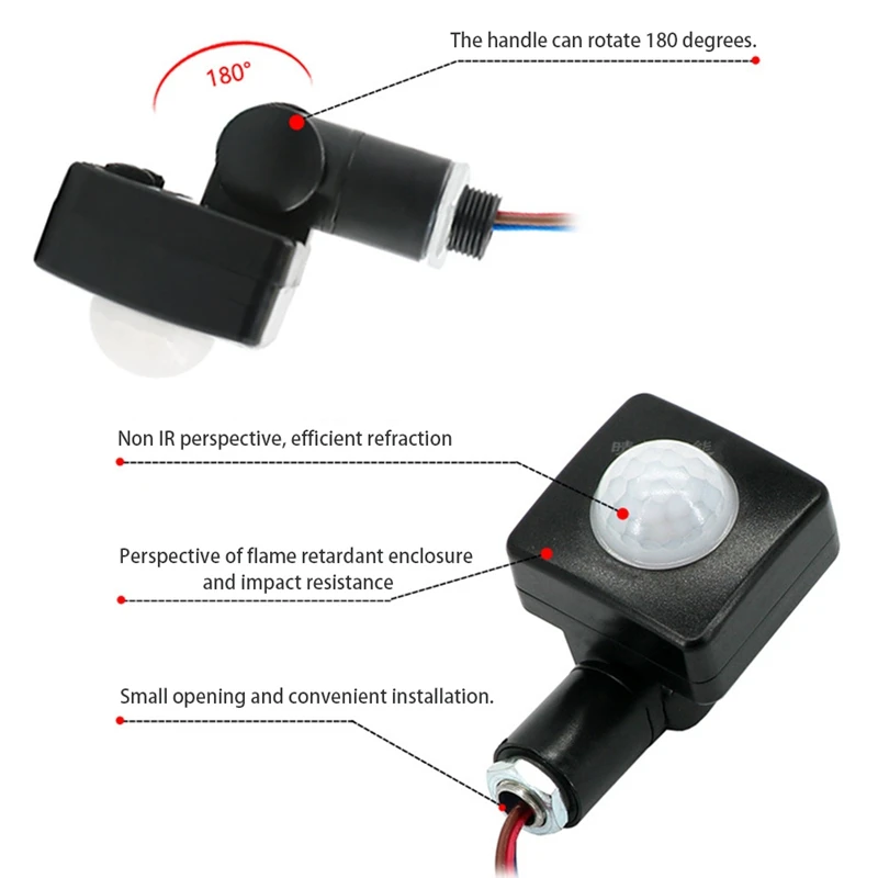 Mini Infrared Sensor 110-240V PIR Sensors Detector 180 Degree Up and Down Rotation SP99
Mini Infrared Sensor 110-240V PIR Sensors Detector 180 Degree Up and Down Rotation SP99