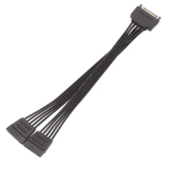 SATA 15Pin one drag two SATA hard disk power adapter cable 15pin one point two one revolution two female 20 cm
SATA 15Pin one drag two SATA hard disk power adapter cable 15pin one point two one revolution two female 20 cm