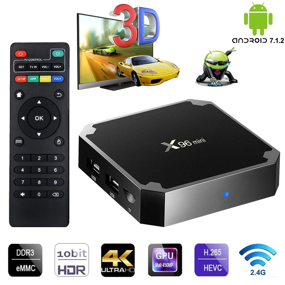 X96Mini Android 7.1 Smart TV BOX Amlogic S905W Quad Core Set Top Box x96 mini 1G 8G 2G16G 2.4GHz WiFi 4K iptv Home Media Player
X96Mini Android 7.1 Smart TV BOX Amlogic S905W Quad Core Set Top Box x96 mini 1G 8G 2G16G 2.4GHz WiFi 4K iptv Home Media Player