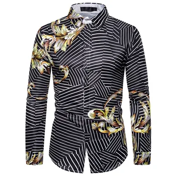 Luxury Floral Print Shirt Men 2019 Brand New Striped Shirt Mens Slim Fit Casual Dress Shirts Tuxedo Shirt Streetwear Camisas 
Luxury Floral Print Shirt Men 2019 Brand New Striped Shirt Mens Slim Fit Casual Dress Shirts Tuxedo Shirt Streetwear Camisas