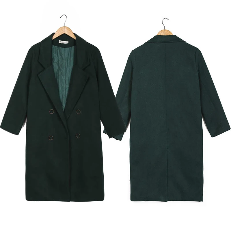 Thin Wool Blend Coat Women Long Sleeve Turn-Down Collar Wool Outwear Jacket Casual Autumn Winter Elegant Dark Green Overcoat
Thin Wool Blend Coat Women Long Sleeve Turn-Down Collar Wool Outwear Jacket Casual Autumn Winter Elegant Dark Green Overcoat
