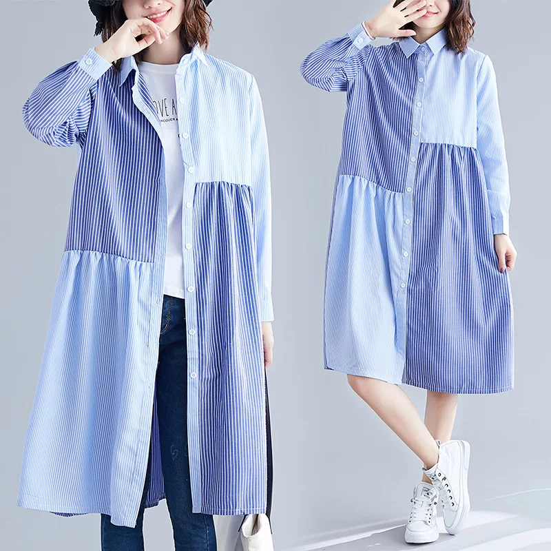 2019 Autumn Clothing New Style Korean-style Literature And Art Stripes Printed Long-sleeved Shirt Fat Mm Slimming Comfortable Fo
2019 Autumn Clothing New Style Korean-style Literature And Art Stripes Printed Long-sleeved Shirt Fat Mm Slimming Comfortable Fo