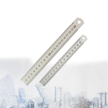 2pcs Simple Double Scale Straight Ruler Measure Ruler Metal Ruler for School Office
2pcs Simple Double Scale Straight Ruler Measure Ruler Metal Ruler for School Office