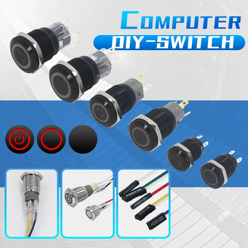 Computer modified boot button restart button Metal Push Button Switch 3-6V DIY PC Lamp Light power switch 12/16/19/22MM
Computer modified boot button restart button Metal Push Button Switch 3-6V DIY PC Lamp Light power switch 12/16/19/22MM