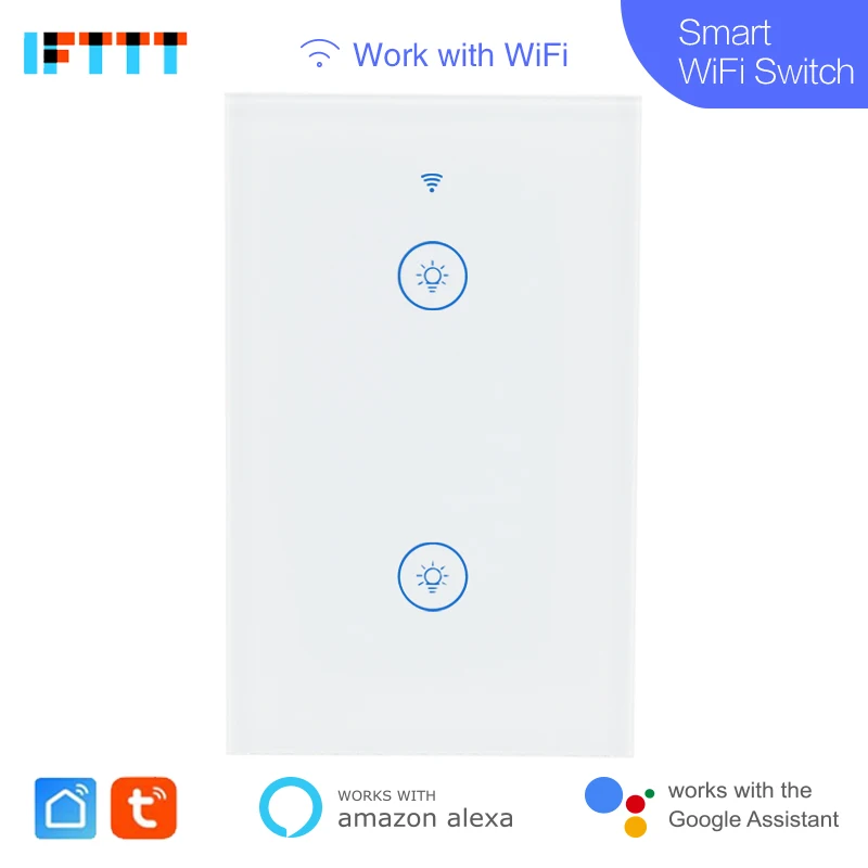 50pcs Wifi Smart Wall Light Switch Touch Panel US Standard 2 Gang Smart Home Works With Alexa Google Home IFTTT TUYA SMART LIFE
50pcs Wifi Smart Wall Light Switch Touch Panel US Standard 2 Gang Smart Home Works With Alexa Google Home IFTTT TUYA SMART LIFE