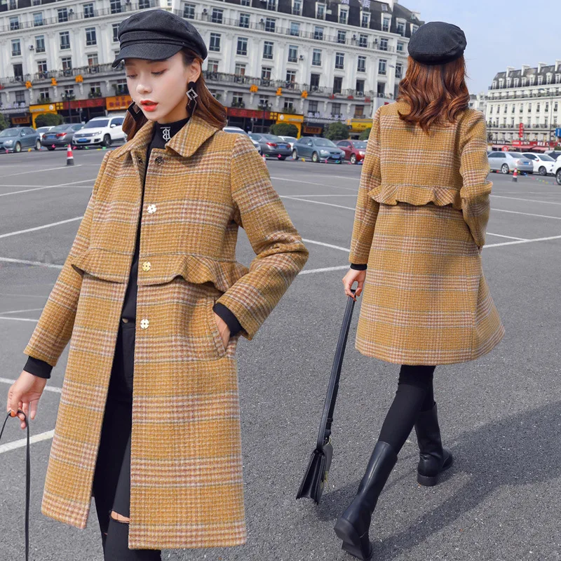 Woolen Overcoat Mid-length Women's 2019 Autumn And Winter New Style Short-height Graceful Popular Slimming Plaid Woolen Coat
Woolen Overcoat Mid-length Women's 2019 Autumn And Winter New Style Short-height Graceful Popular Slimming Plaid Woolen Coat