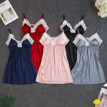 Ladies Sexy Silk Satin Nightgown Lace Nightdress Sleeveless Nighties Summer Night Dress Charming Sleep Wear Night Wear For Women
Ladies Sexy Silk Satin Nightgown Lace Nightdress Sleeveless Nighties Summer Night Dress Charming Sleep Wear Night Wear For Women