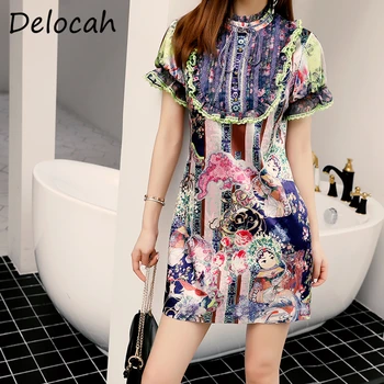 Delocah Women Fashion Summer Designer Mini Dress Short Sleeve Ruffles Bow Lace Vintage Printed Ladies Party A-Line Dresses 2020 
Delocah Women Fashion Summer Designer Mini Dress Short Sleeve Ruffles Bow Lace Vintage Printed Ladies Party A-Line Dresses 2020