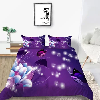Beautiful Bedding Set Butterfly Hot Sale Purple Duvet Cover Lotus King Queen Twin Full Single Double Unique Design Bed Set
Beautiful Bedding Set Butterfly Hot Sale Purple Duvet Cover Lotus King Queen Twin Full Single Double Unique Design Bed Set