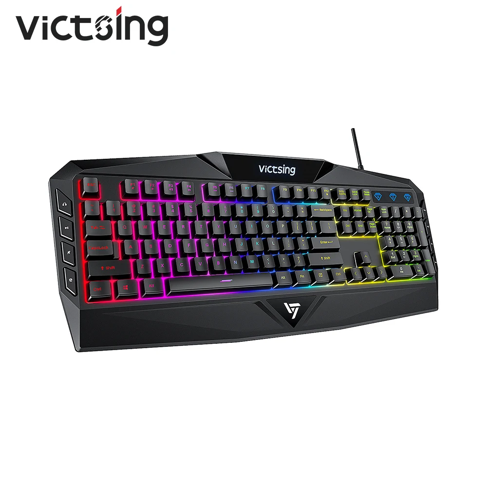 VicTsing PC225 Gaming Keyboard Rainbow LED Backlit Wired Membrane keyboard With Mechanical Feeling Ergonomic Design 112 Keycaps
VicTsing PC225 Gaming Keyboard Rainbow LED Backlit Wired Membrane keyboard With Mechanical Feeling Ergonomic Design 112 Keycaps