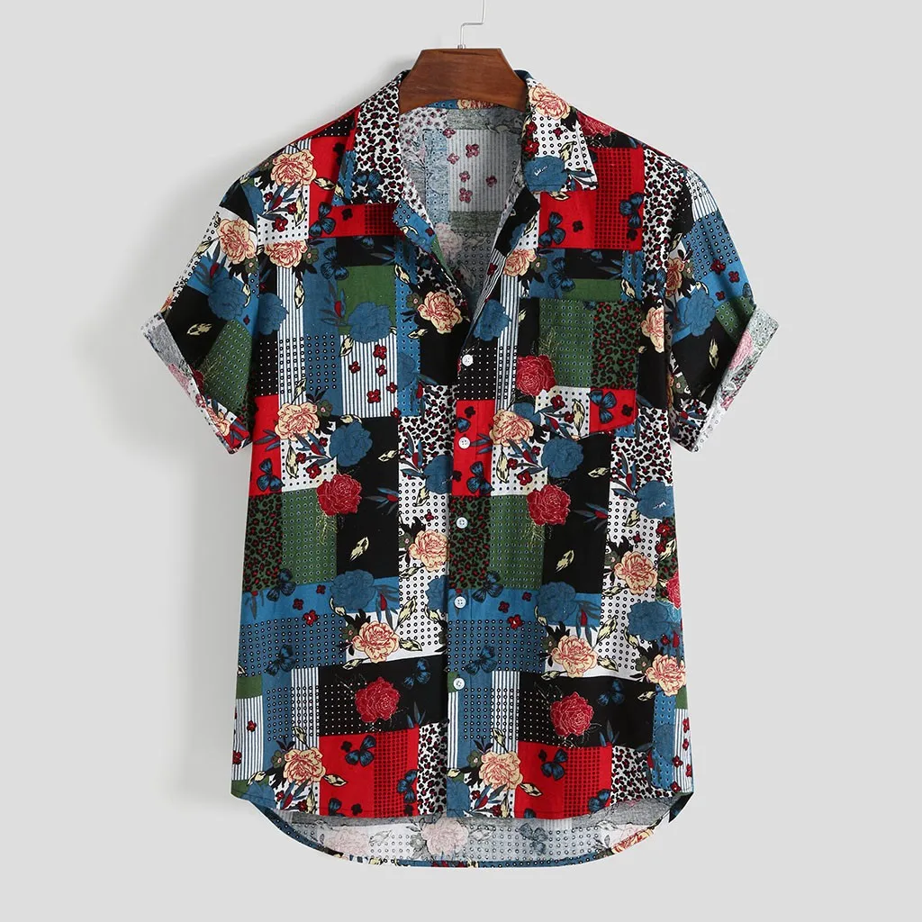 Breathable Cotton Men Shirt Ethnic Style Print Vintage Short Sleeve Streetwear Tops Loose Men Beach Hawaiian Shirts 2019 Camisa
Breathable Cotton Men Shirt Ethnic Style Print Vintage Short Sleeve Streetwear Tops Loose Men Beach Hawaiian Shirts 2019 Camisa
