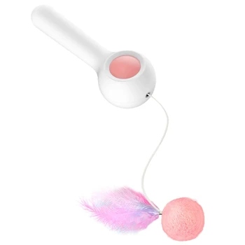 Interactive cat teasing stick with ball (replaceable) including catnip and feather cat toys with long retractable elastic cord
Interactive cat teasing stick with ball (replaceable) including catnip and feather cat toys with long retractable elastic cord