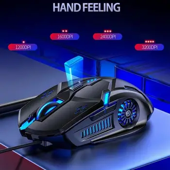 Gaming Mouse Wired Mute Mouse Gamer Mice 6Button 4-Speed DPI RGB Backlight USB Computer Mouse for PUBG Computer PC Laptop Gaming
Gaming Mouse Wired Mute Mouse Gamer Mice 6Button 4-Speed DPI RGB Backlight USB Computer Mouse for PUBG Computer PC Laptop Gaming