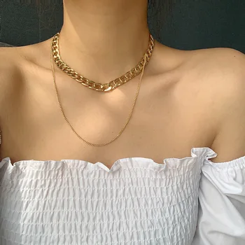 Multi-layer Golden Chain Necklace for Women Clavicle Chains Sweater Chain Female Punk Jewelery 
Multi-layer Golden Chain Necklace for Women Clavicle Chains Sweater Chain Female Punk Jewelery