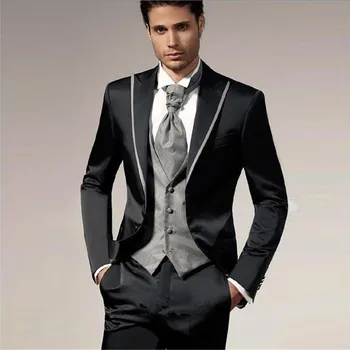 Black Retro Slim Skinny Mens Formal Suits Country Three Pieces Tailored Wedding Tuxedos Blazer Spring Fall (Jacket+Pants+Vest)
Black Retro Slim Skinny Mens Formal Suits Country Three Pieces Tailored Wedding Tuxedos Blazer Spring Fall (Jacket+Pants+Vest)