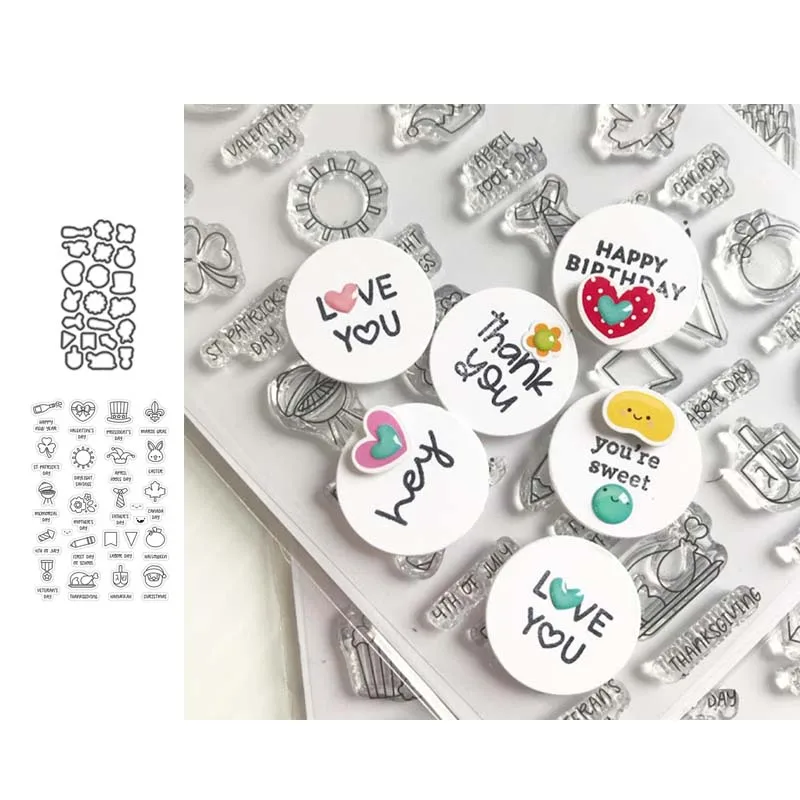 Small Stickers Clear Stamps and Metal Cutting Dies for DIY Scrapbooking Stencils Paper Crafts Making Album Photo Decoration
Small Stickers Clear Stamps and Metal Cutting Dies for DIY Scrapbooking Stencils Paper Crafts Making Album Photo Decoration