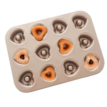 Donut Mold Cake Pan, Love Pattern 12-Cups Non-Stick Doughnut Cookies Bakeware, for Oven Baking (Copper)
Donut Mold Cake Pan, Love Pattern 12-Cups Non-Stick Doughnut Cookies Bakeware, for Oven Baking (Copper)