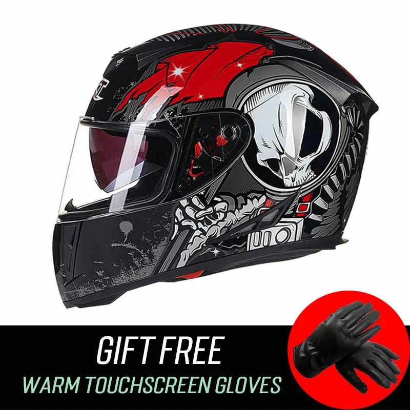 Мотоциклетный шлем GXT защитный на все лицо для мотоциклистов гоночный линзы